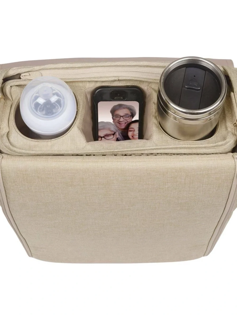 Lulyboo Diaper Cubby Organizer in Light Taupe